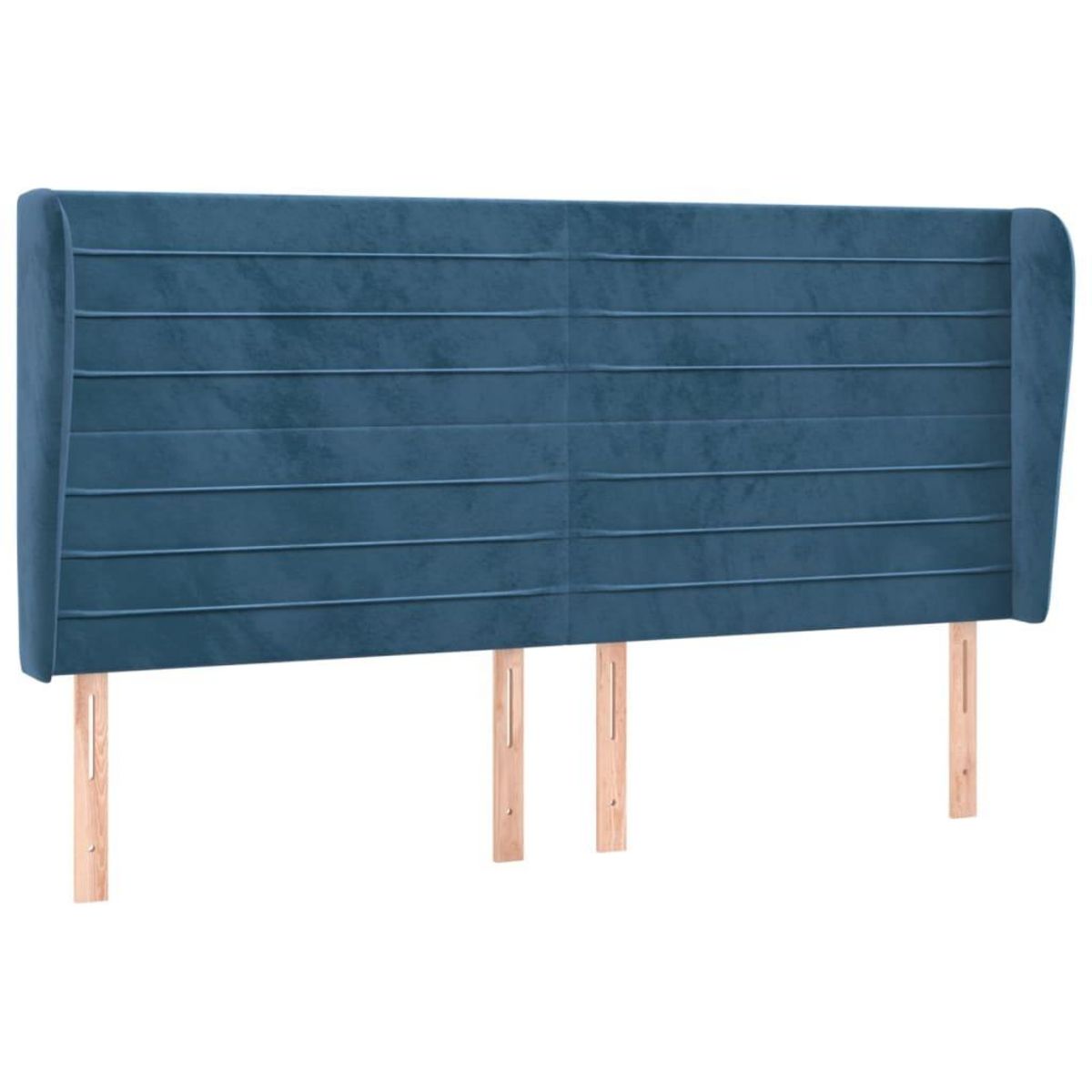 VIDAXL Tete de lit avec oreilles Bleu fonce 203x23x118/128 cm Velours