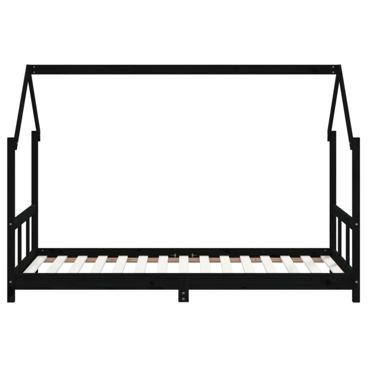 VIDAXL Cadre de lit pour enfants noir 90x190 cm bois de pin massif
