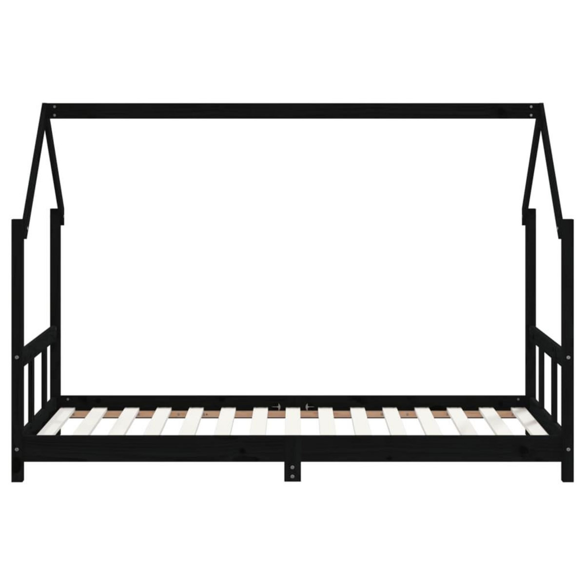 VIDAXL Cadre de lit pour enfants noir 90x190 cm bois de pin massif