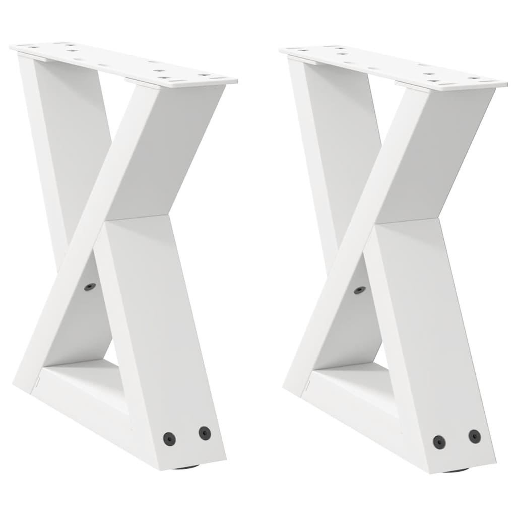 Voir la diapositive 2 : VIDAXL Pieds de table basse 2 pcs blanc 40x(30-31,3) cm acier