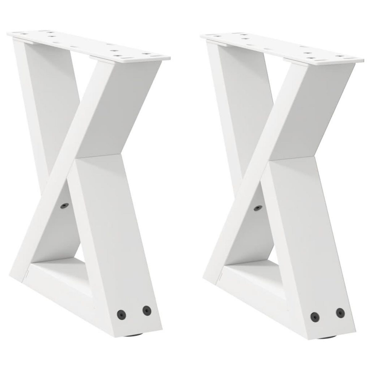 VIDAXL Pieds de table basse 2 pcs blanc 40x(30-31,3) cm acier
