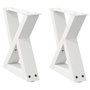 Voir la diapositive 2 : VIDAXL Pieds de table basse 2 pcs blanc 40x(30-31,3) cm acier