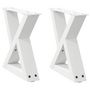 Voir la diapositive 2 : VIDAXL Pieds de table basse 2 pcs blanc 40x(30-31,3) cm acier