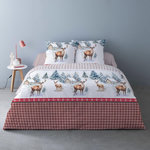 Dourev Housse de couette 240x220 + 2 taies flanelle 100% coton
