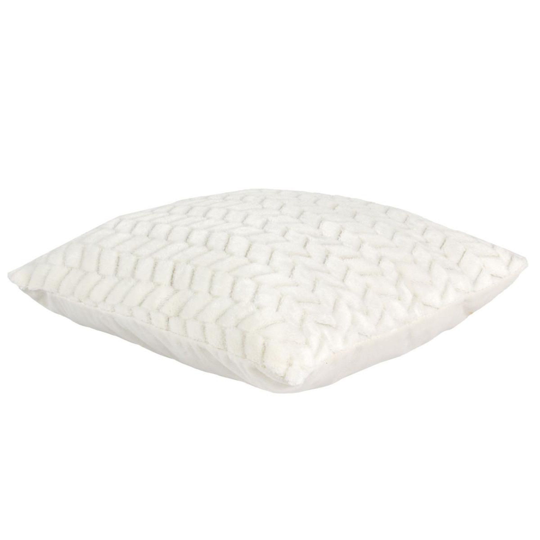Voir la diapositive 3 : The Home Deco Factory Coussin déco chevron  crush  40x40cm blanc