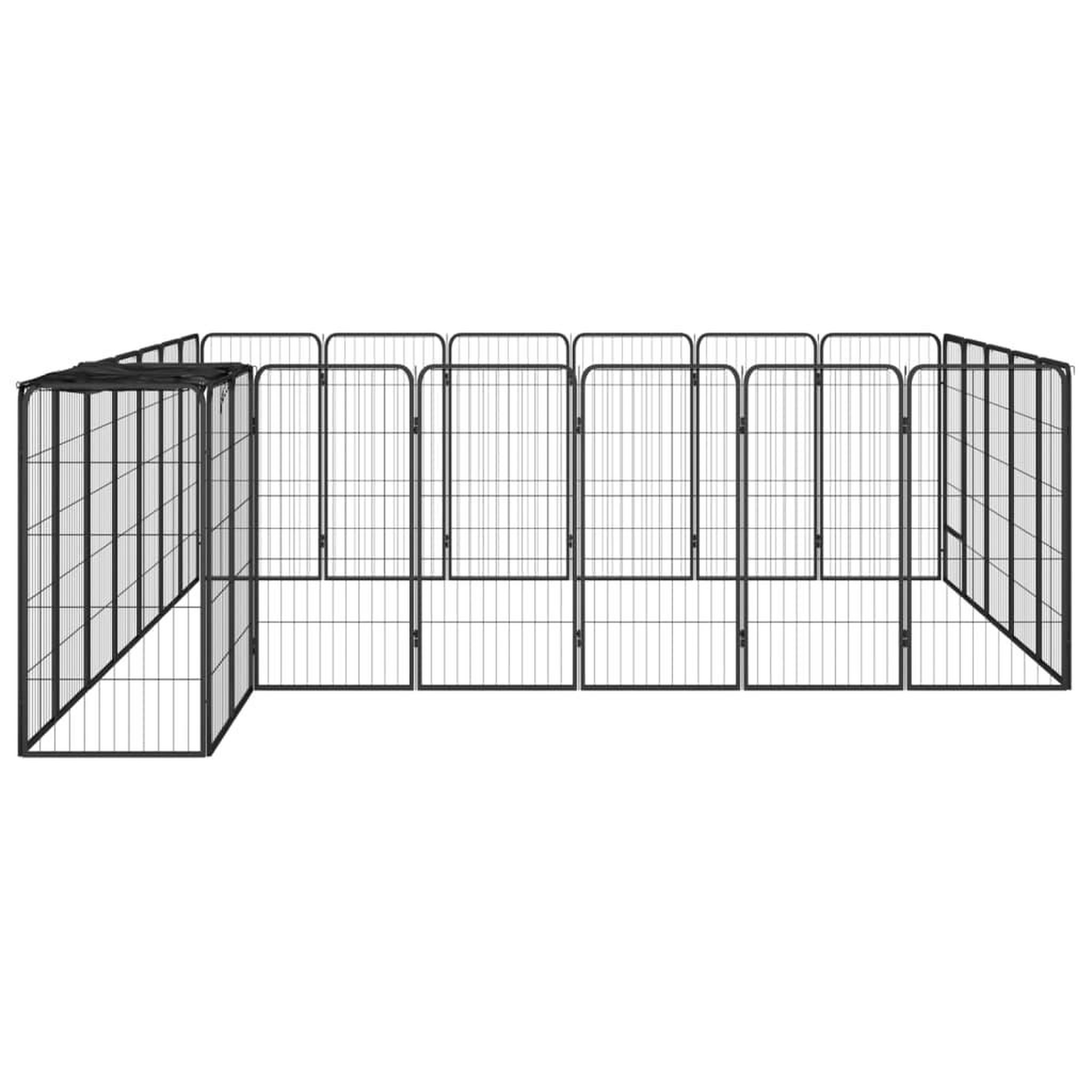 Voir la diapositive 3 : VIDAXL Parc pour chien 26panneaux Noir 50x100cm Acier enduit de poudre