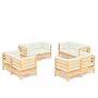 Voir la diapositive 2 : VIDAXL Salon de jardin 8 pcs avec coussins creme Bois de pin