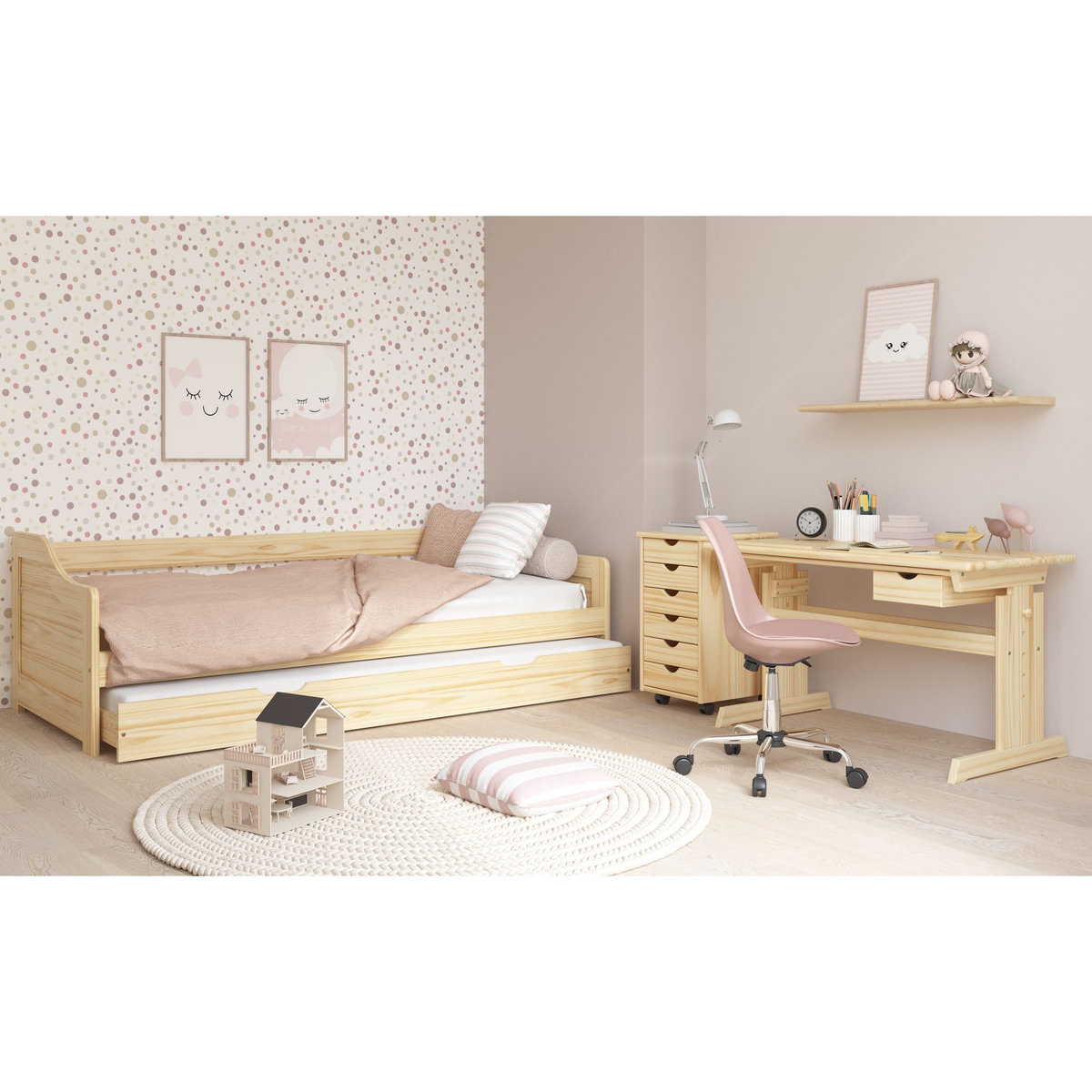 Lit banquette gigogne 90x190cm ANDREA