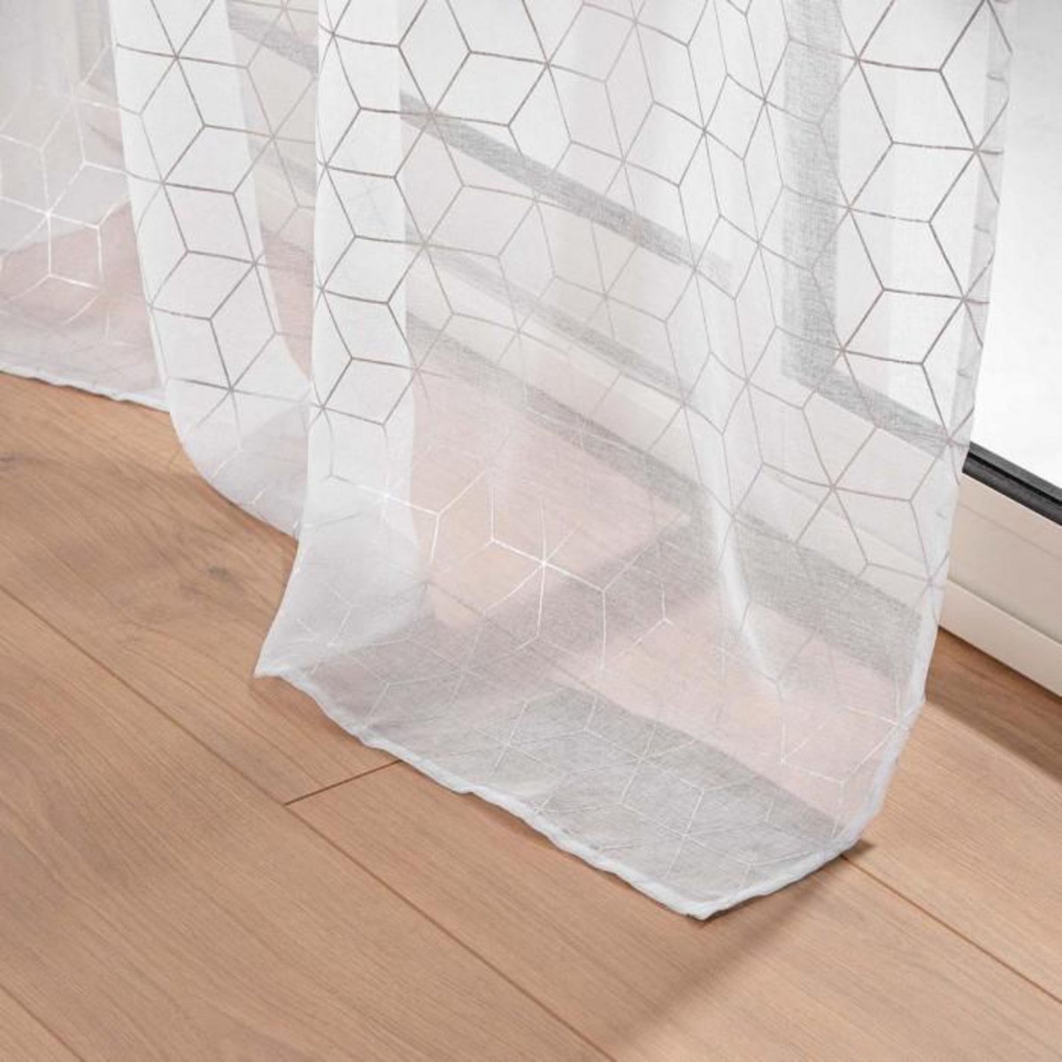 Paris Prix Rideau Voilage à Œillets  Milo  140x240cm Argent