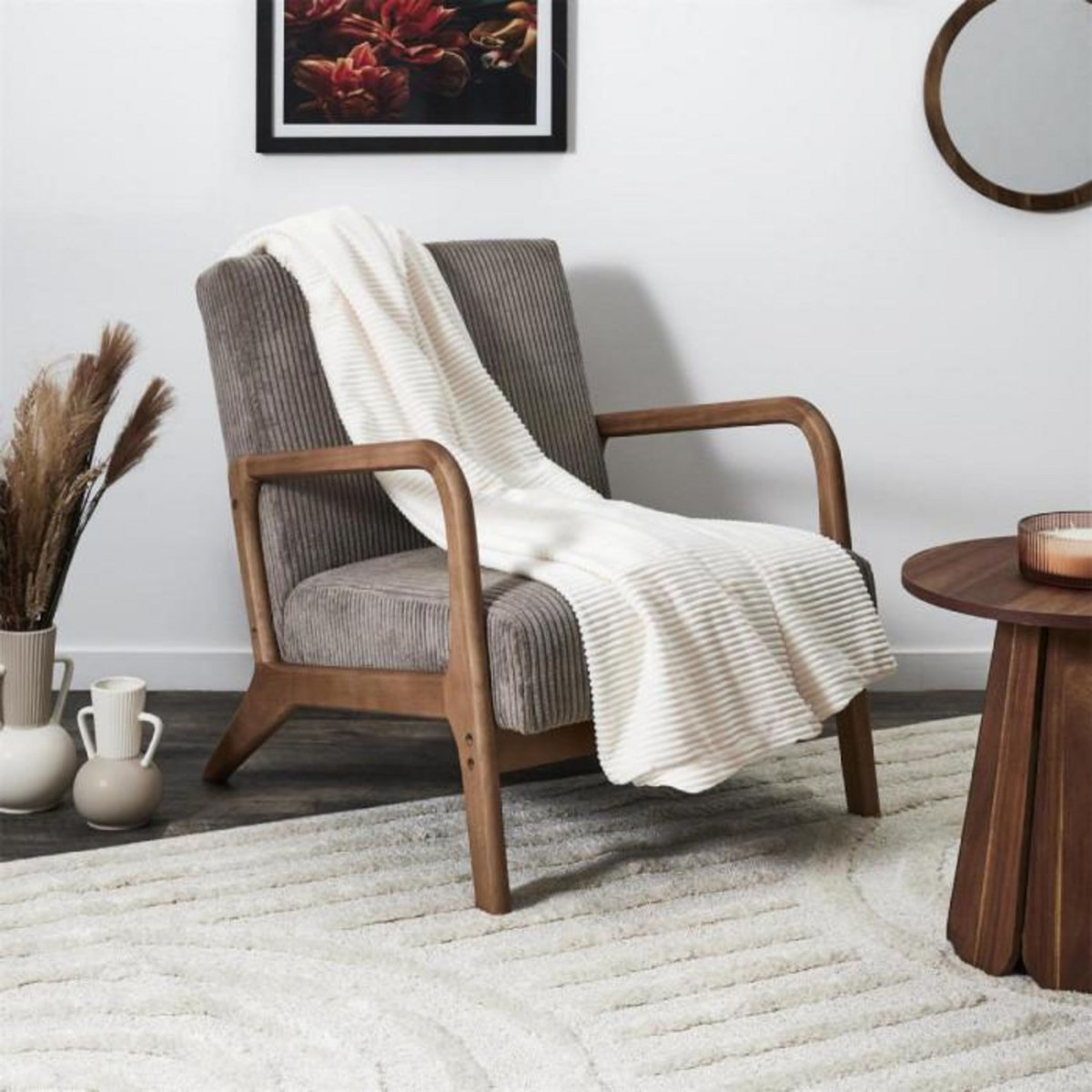 Paris Prix Plaid en Flanelle  Grosse Côtes  120x150cm Blanc