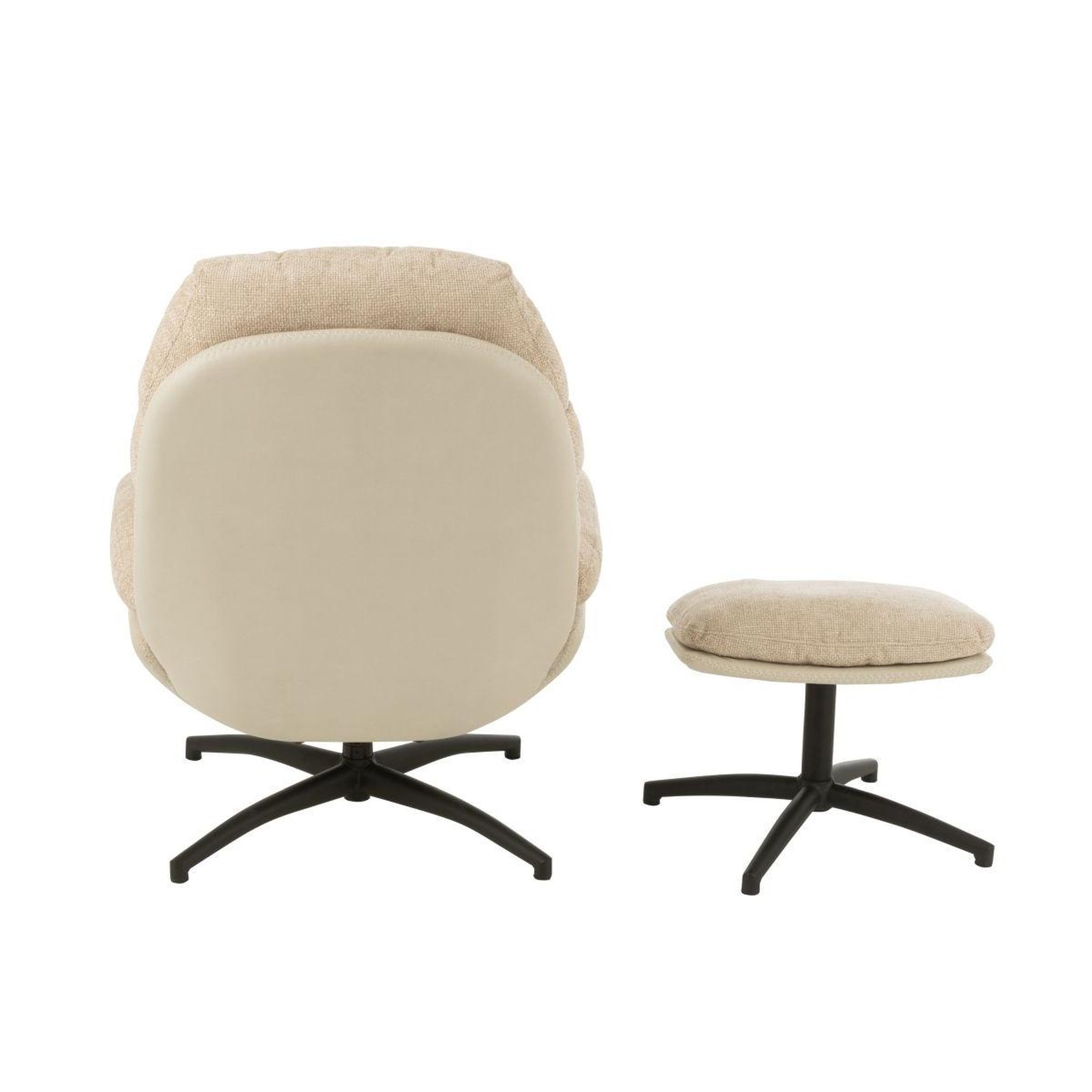 Voir la diapositive 4 : J-LINE Fauteuil relax & repose-pieds  multiplex  102cm gris