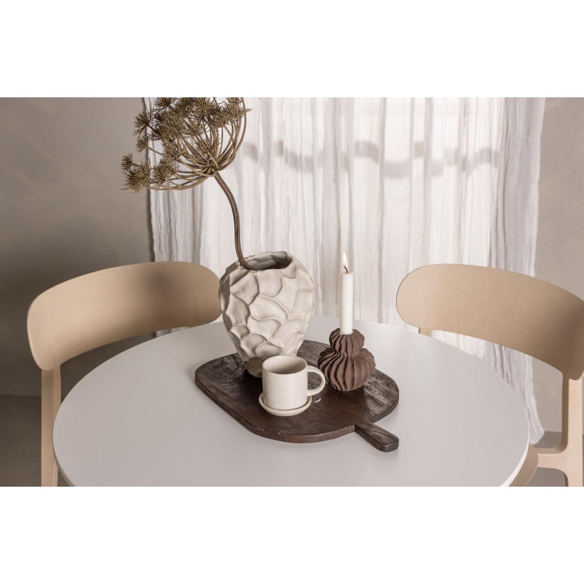 Voir la diapositive 6 : Paris Prix Ensemble table à manger & 4 chaises  hamden & astol  80cm blanc & beige