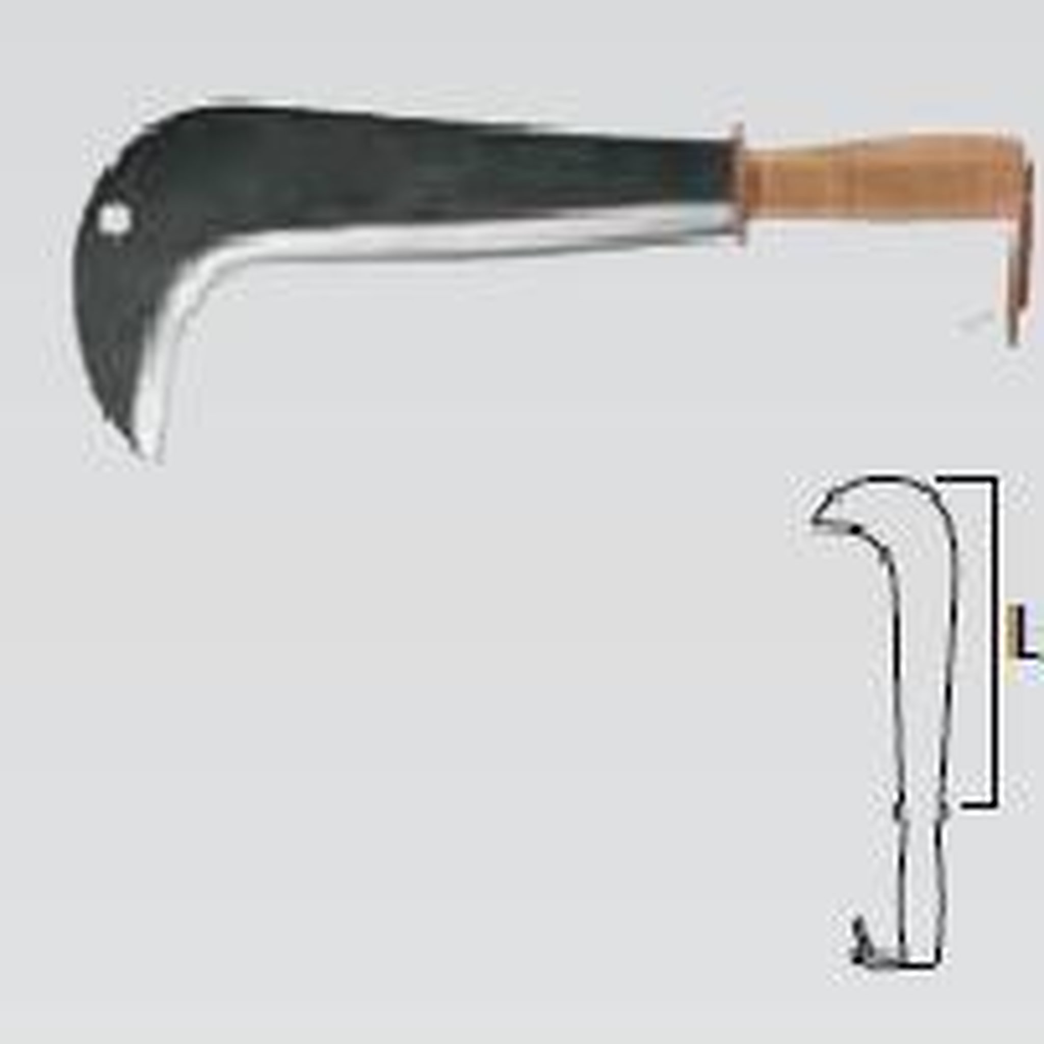 Leborgne Serpe italienne - 26 cm - manche bois revêtement cuir