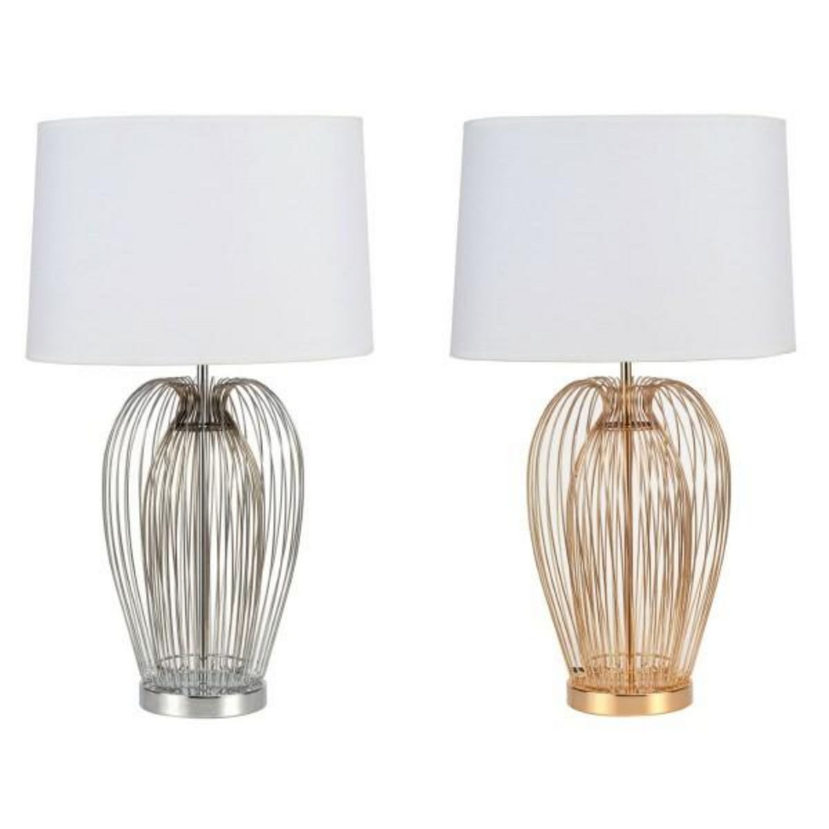 MARKET24 Lampe de bureau DKD Home Decor Métal Blanc 220 V 35 x 35 x 63 cm 50 W (2 Unités)