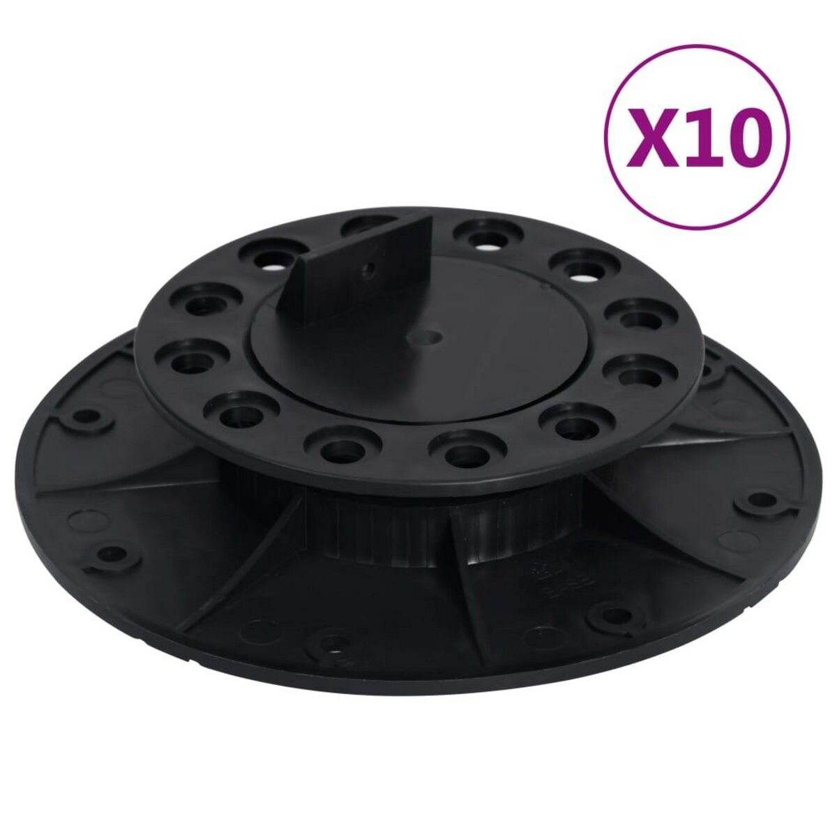 VIDAXL Pieds de terrasse reglables 10 pcs 25-40 mm
