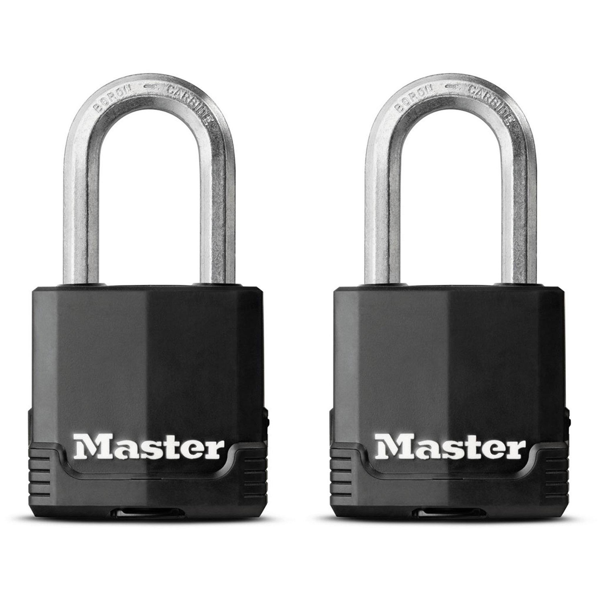 Master lock Cadenas Haute Sécurité [A Clé] [Acier Laminé Recouvert] [ Anti-rouille] [M] [Pack de 2] M115EURTLF