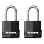 Master lock Cadenas Haute Sécurité [A Clé] [Acier Laminé Recouvert] [ Anti-rouille] [M] [Pack de 2] M115EURTLF