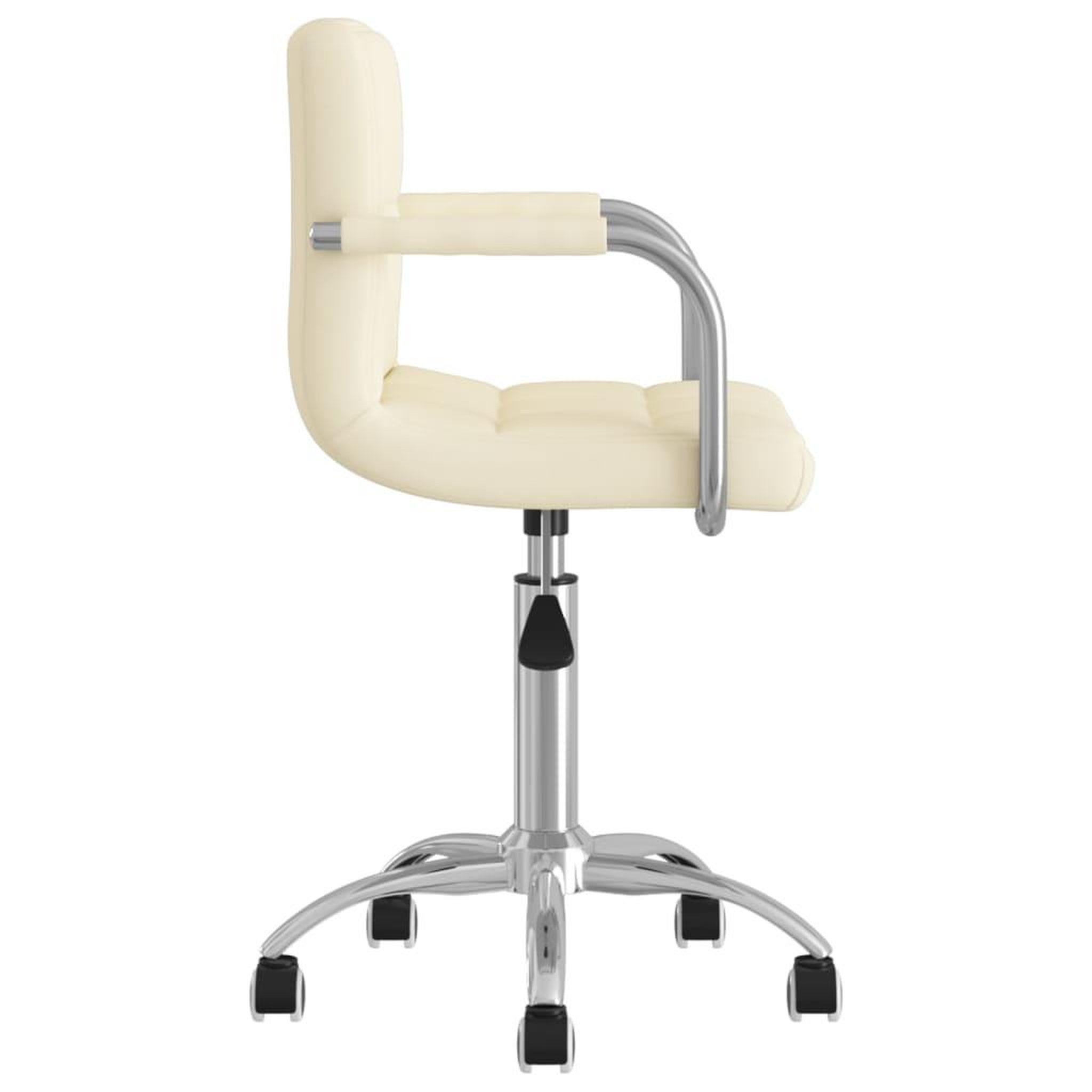 Voir la diapositive 4 : VIDAXL Chaise pivotante de bureau Creme Tissu