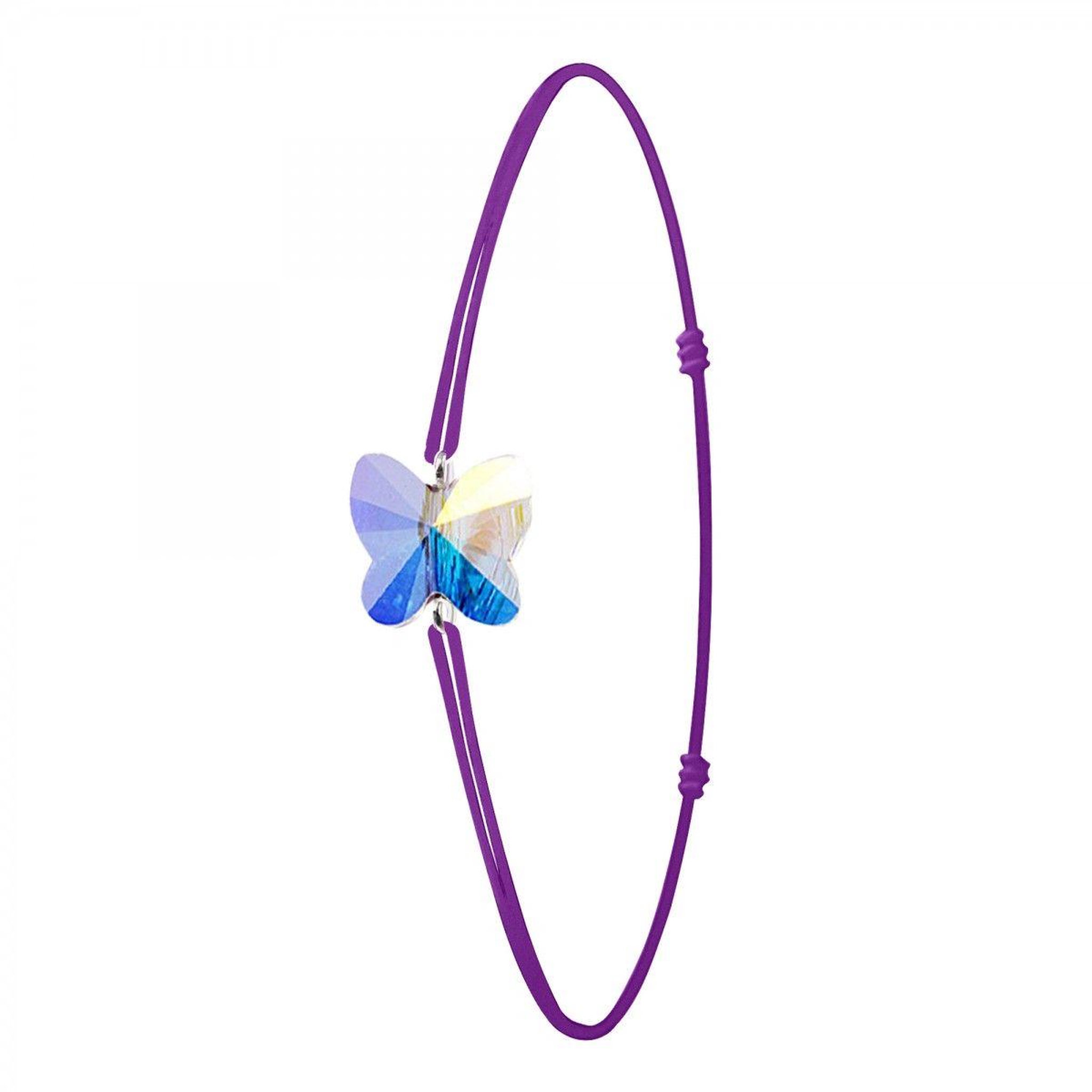 SC CRYSTAL Bracelet violet et papillon SC Crystal orné de Cristaux scintillants