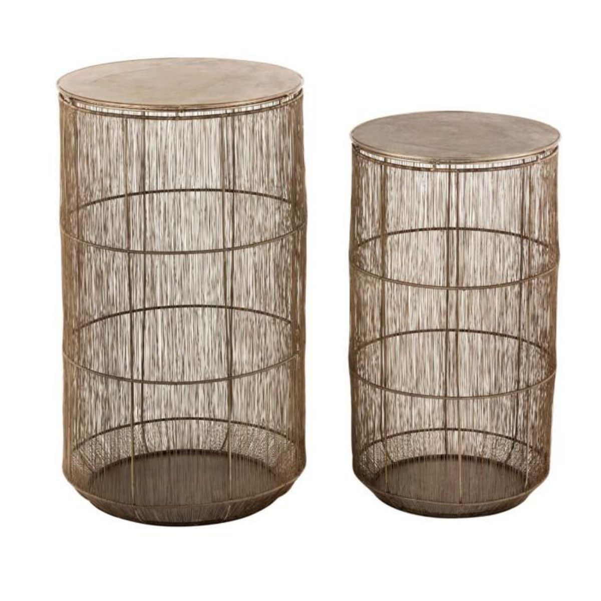 Paris Prix Lot de 2 Tables Gigognes  Freyo  70cm Bronze