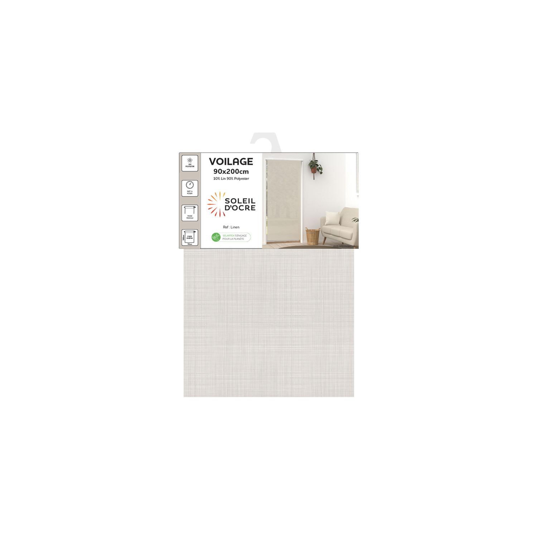 Voir la diapositive 3 : SOLEIL D'OCRE Voilage lin pour porte fenêtre LINEN, par Soleil d'Ocre
