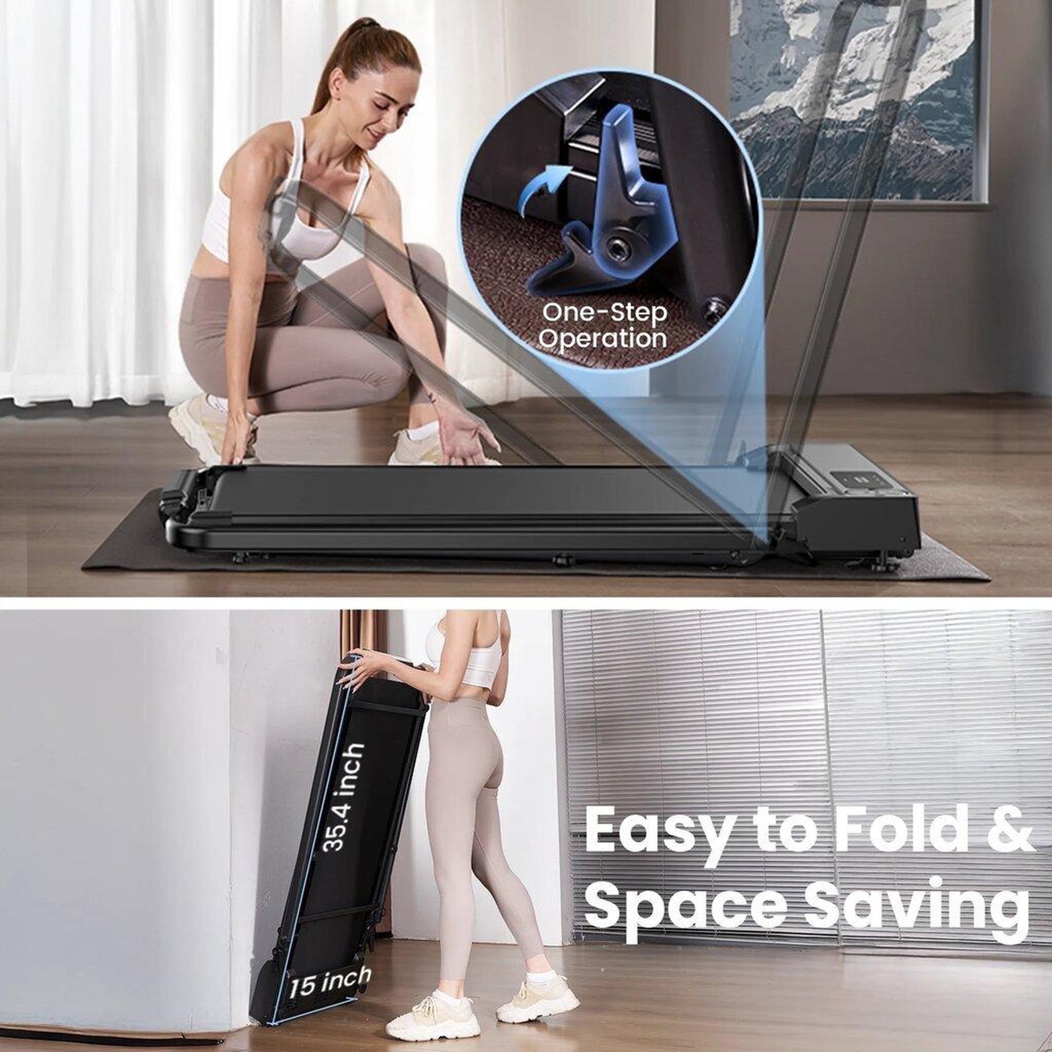 Voir la diapositive 6 : FORMILL Tapis de course électrique 2 en 1 formill jt51, 1-10 km/h, 2,5 cv, écran led