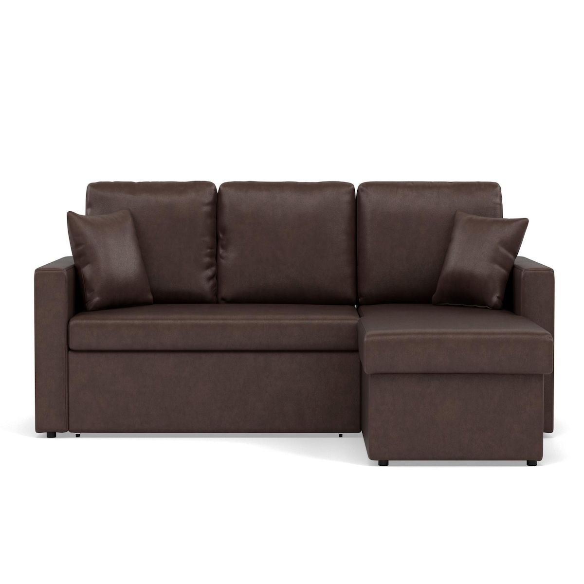 BEST MOBILIER Cyrus - canapé d'angle réversible 4 places - convertible avec coffre - en simili