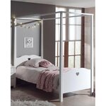 Paris Prix Pack - Lit à Baldaquin Enfant & Sommier  Amori  90x200cm Blanc