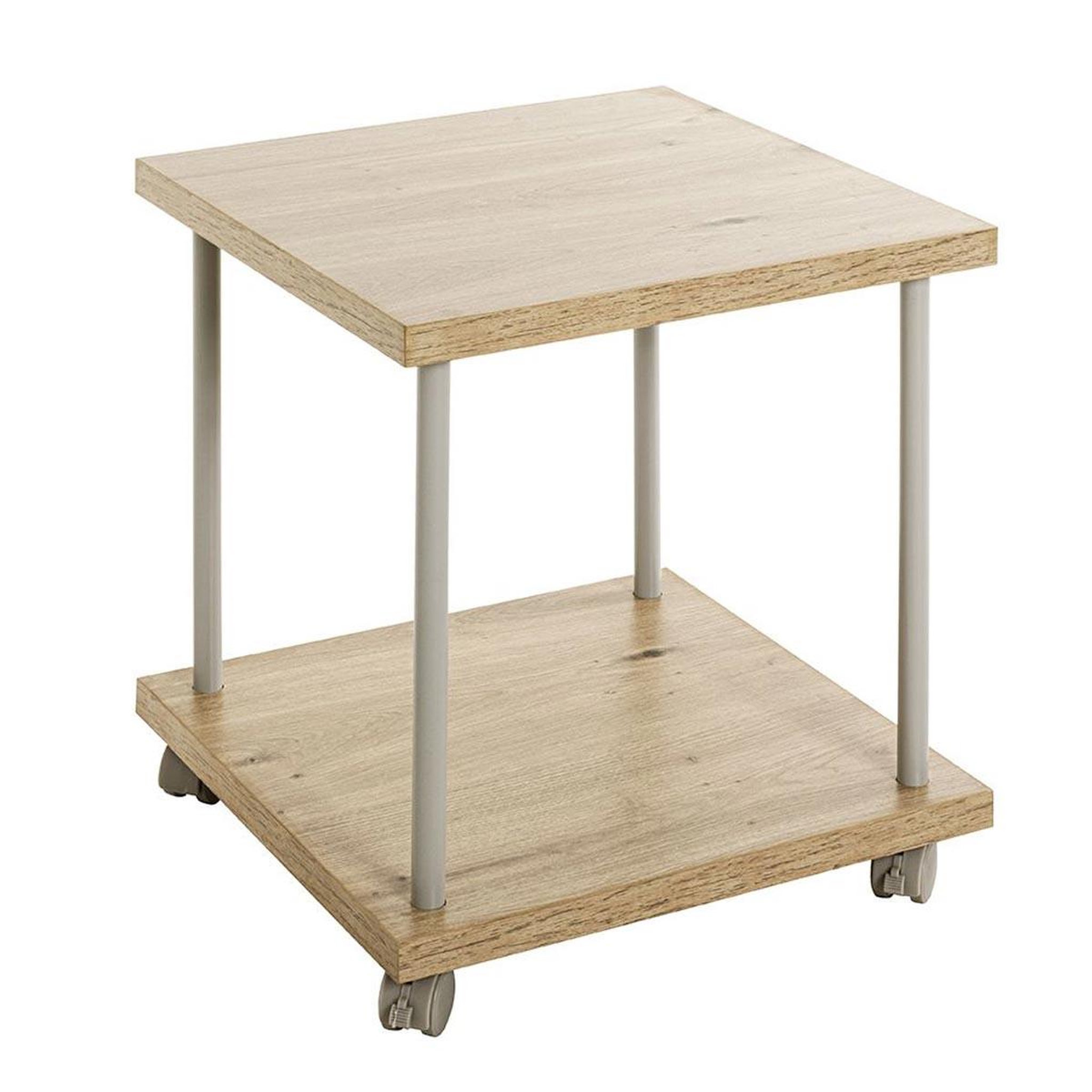 Paris Prix Table d'appoint à roulettes  ilona  45cm naturel & gris