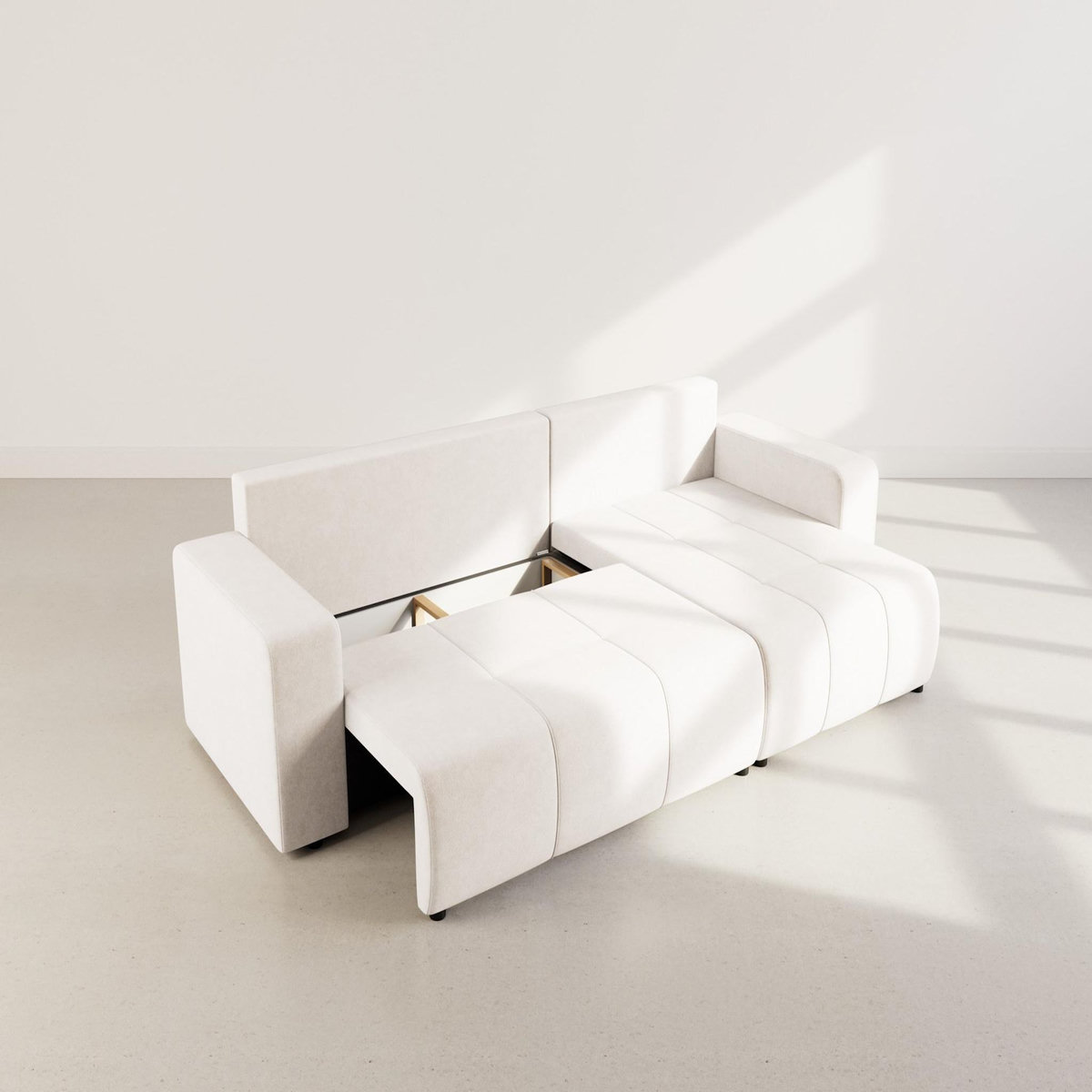 BEST MOBILIER Nicole - canapé d'angle réversible 5 places convertible avec coffre en tissu