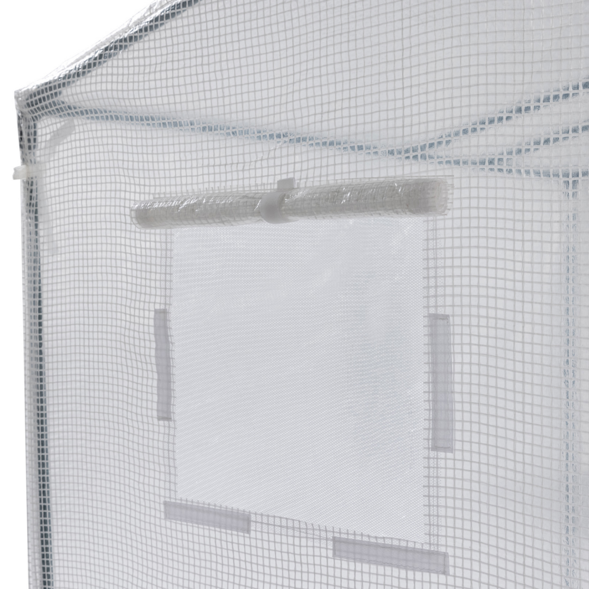 ID MARKET Serre de jardin blanche toutes saisons avec fenêtre et porte zippée