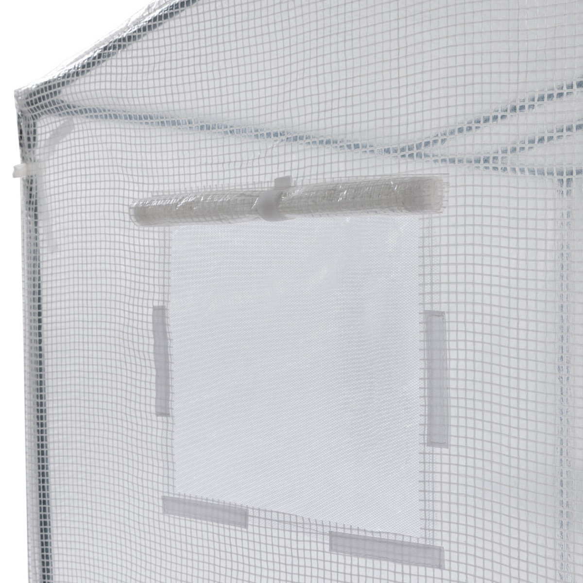 ID MARKET Serre de jardin blanche toutes saisons avec fenêtre et porte zippée