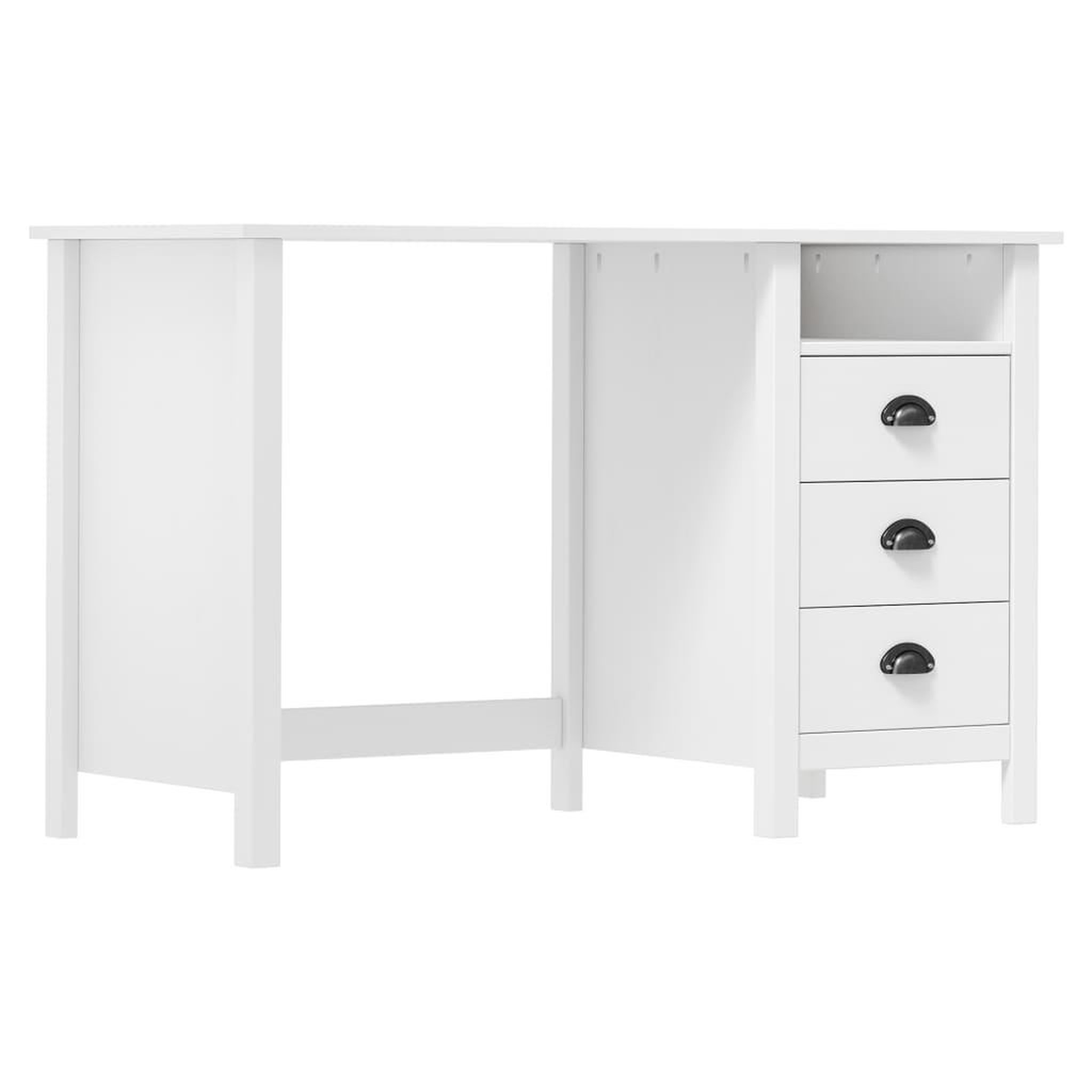Voir la diapositive 1 : VIDAXL Bureau Hill avec 3 tiroirs 120x50x74 cm Bois pin massif