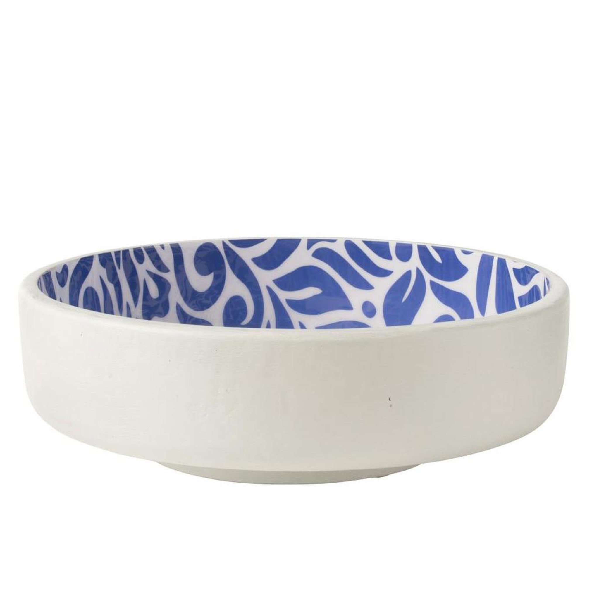 Voir la diapositive 2 : J-LINE Saladier en bois  tod  6,7l bleu & blanc