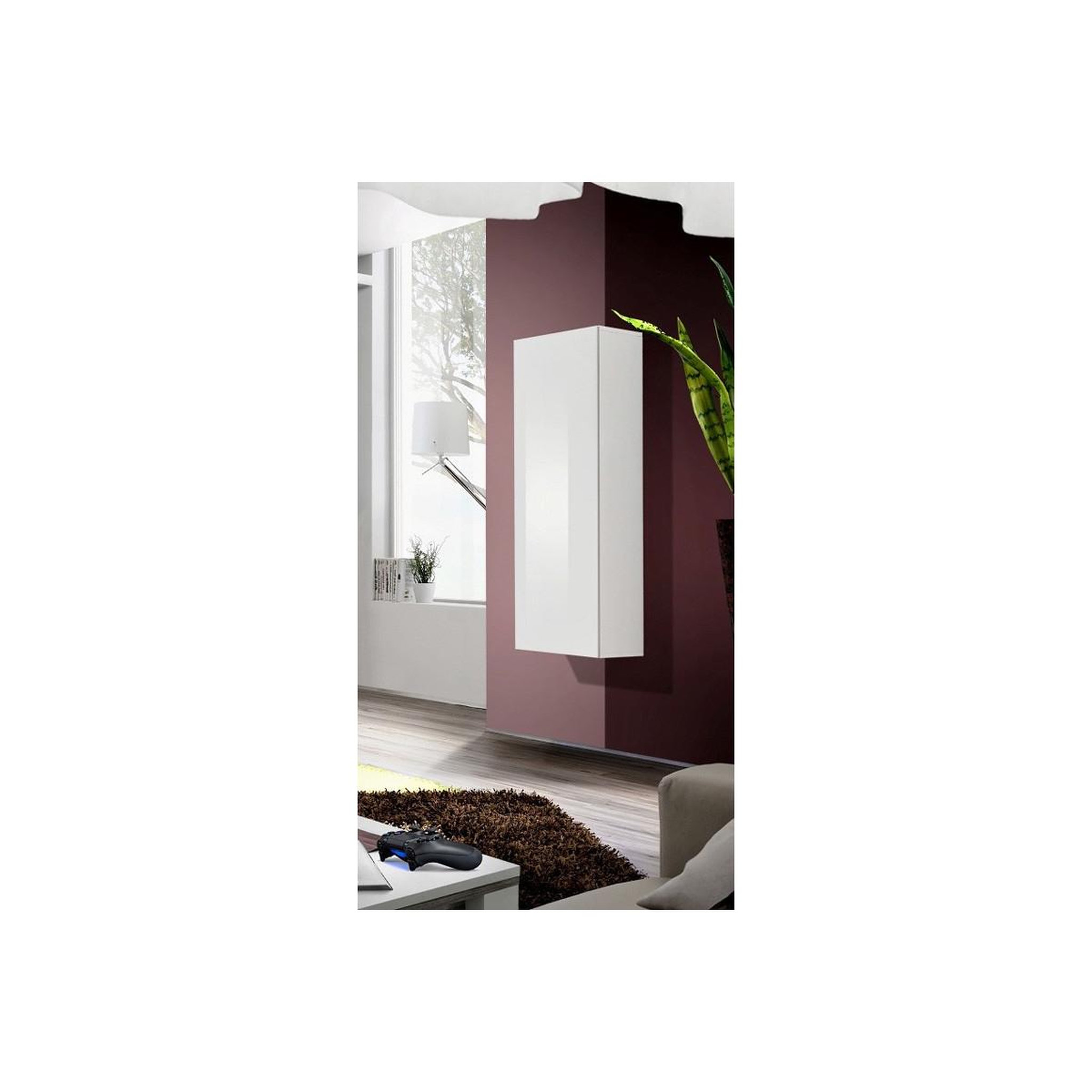 Voir la diapositive 2 : Paris Prix Vitrine Murale Design  Fly A1  126cm Blanc