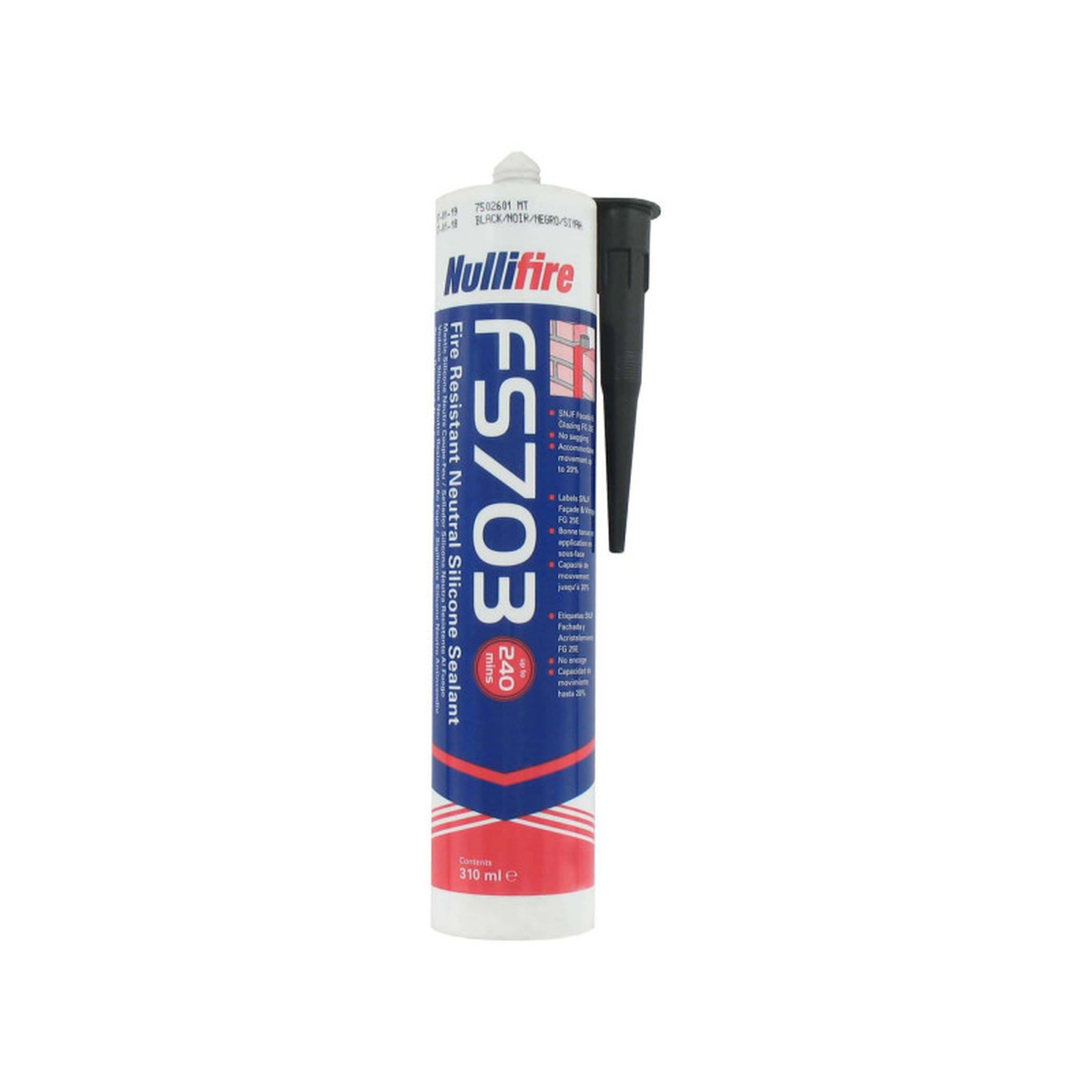  Mastic coupe feu FS703 NULLIFIRE noir 310ml