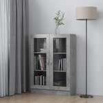 VIDAXL Armoire a vitrine Gris beton 82,5x30,5x115 cm Bois d'ingenierie