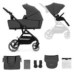 KINDERKRAFT Poussette 2 en 1 avec nacelle, roues anti-crevaison et accessoires. Coloris disponibles : Gris, Vert, Noir