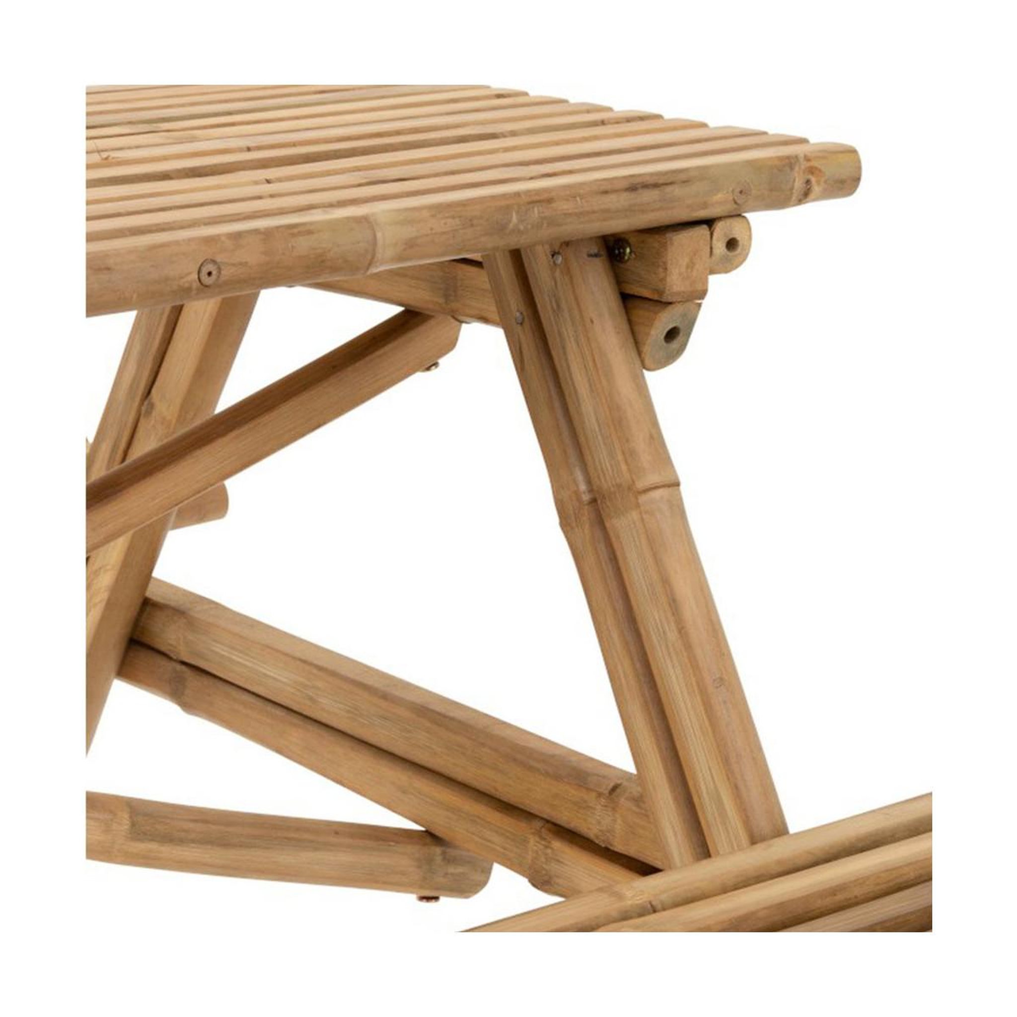 Voir la diapositive 6 : J-LINE Table de Jardin & 2 Bancs  Paradis  134cm Naturel