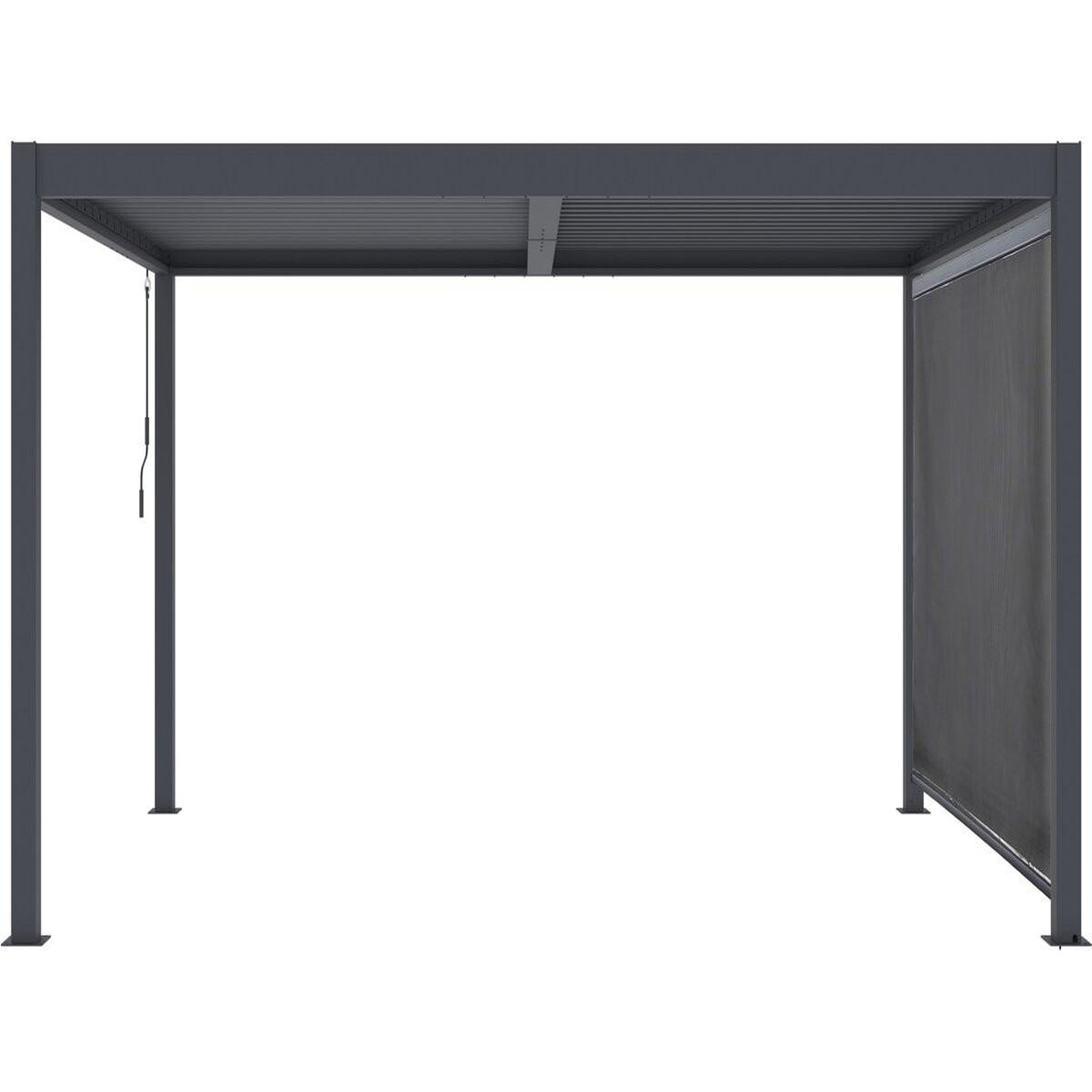 Voir la diapositive 4 : Habitat et Jardin Pergola bioclimatique avec store en aluminium  windsor  - 3 x 4 m - gris