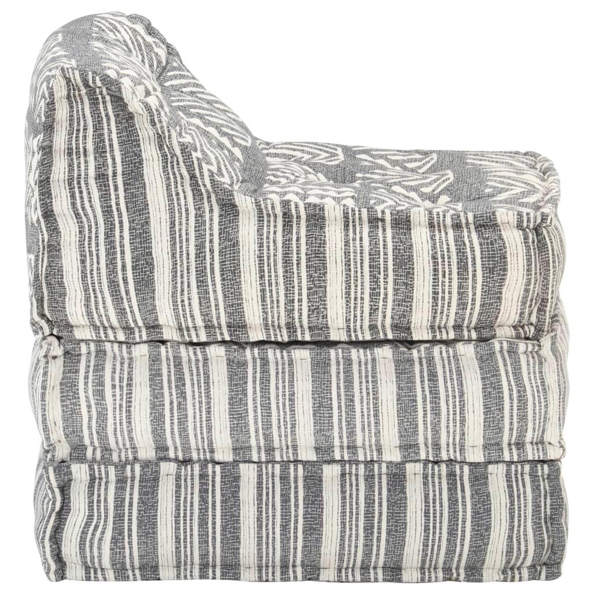 Voir la diapositive 5 : VIDAXL Pouf modulaire Gris raye Tissu