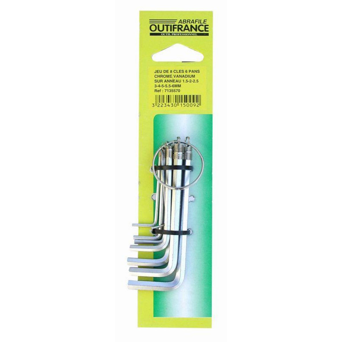 OUTIFRANCE Jeu de clés 6 pans Pro sur anneau