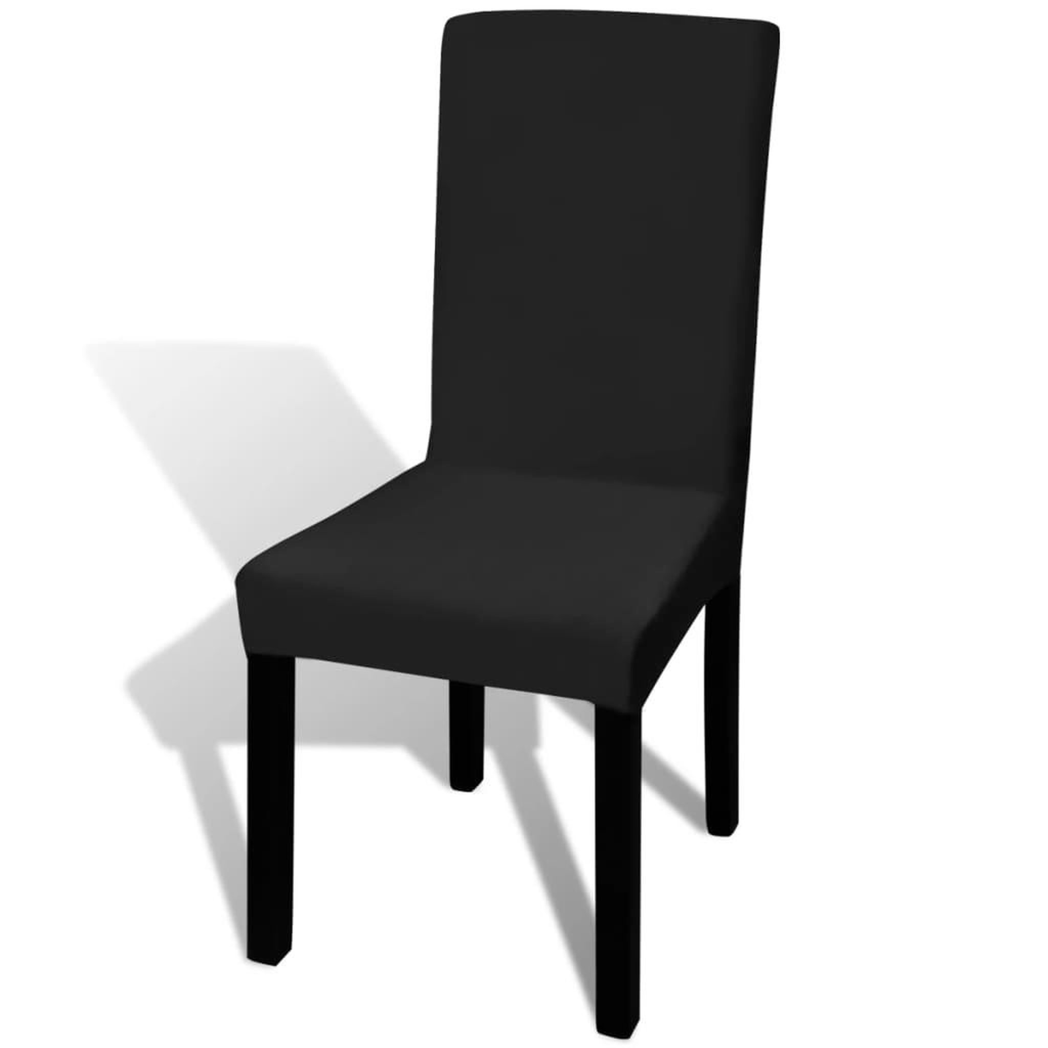 Voir la diapositive 2 : VIDAXL Housse de chaise droite extensible 4 pcs noir