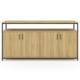 Voir la diapositive 3 : ID MARKET Buffet 160 cm DETROIT 4 portes bois et noir design industriel
