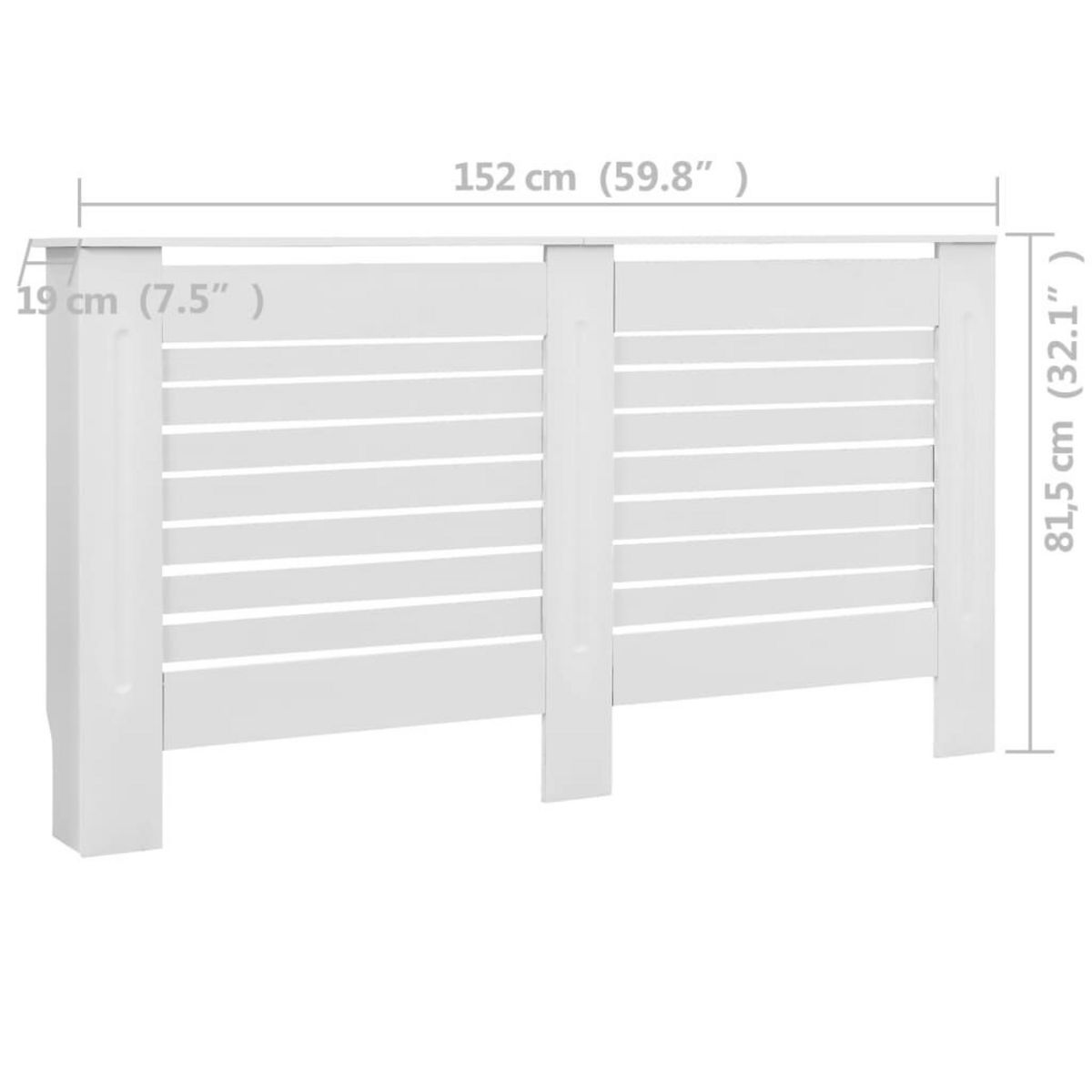 VIDAXL Cache-radiateurs 2 pcs Blanc 152x19x81,5 cm MDF