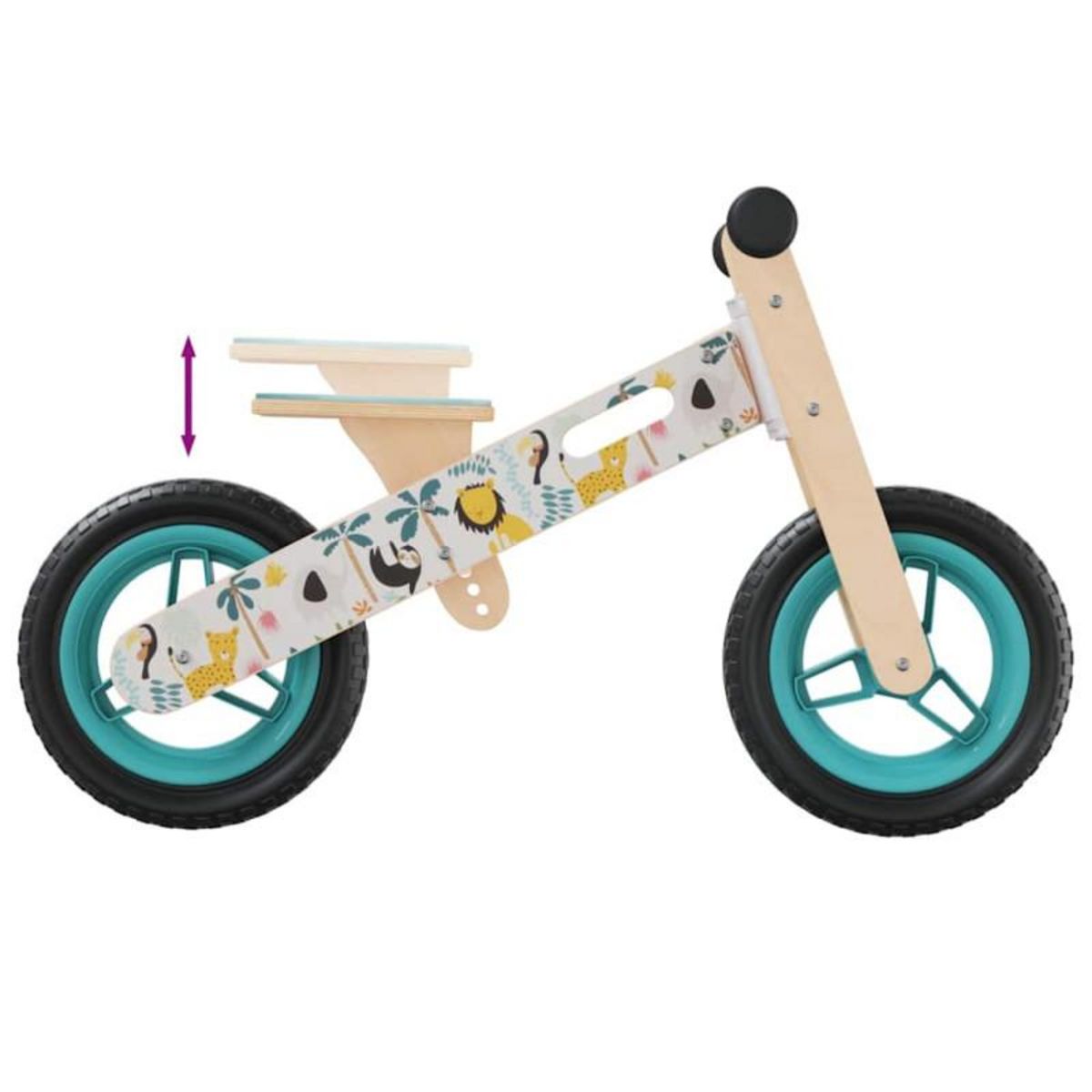 VIDAXL Vélo d équilibre pour enfants imprimé bleu