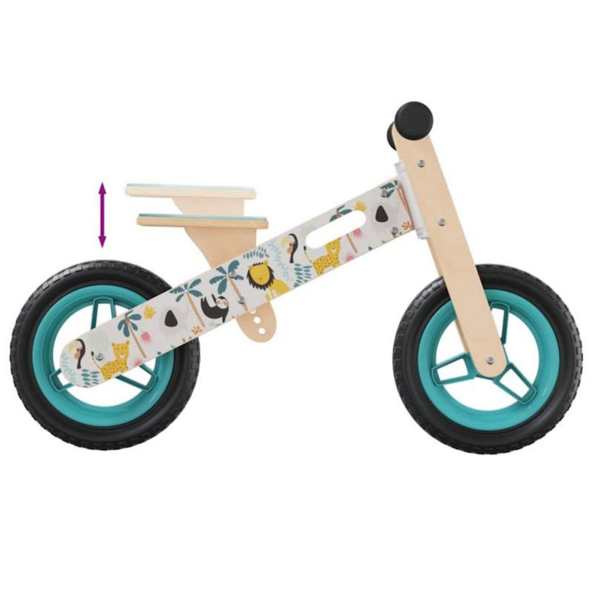 VIDAXL Vélo d équilibre pour enfants imprimé bleu