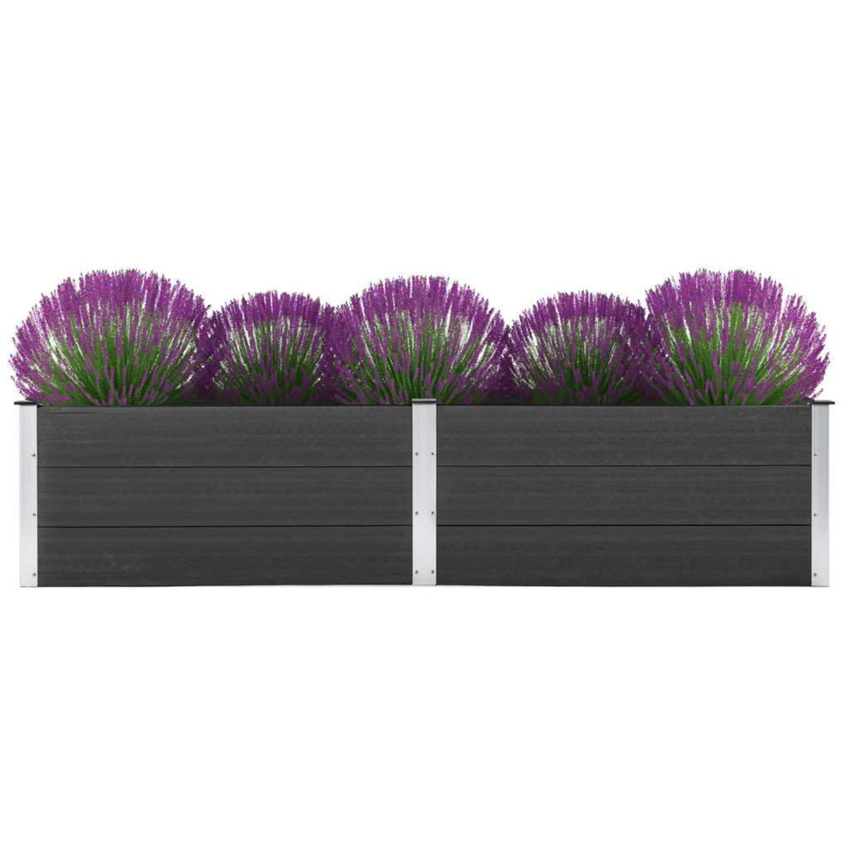 VIDAXL Lit sureleve de jardin 250x100x54 cm WPC Gris