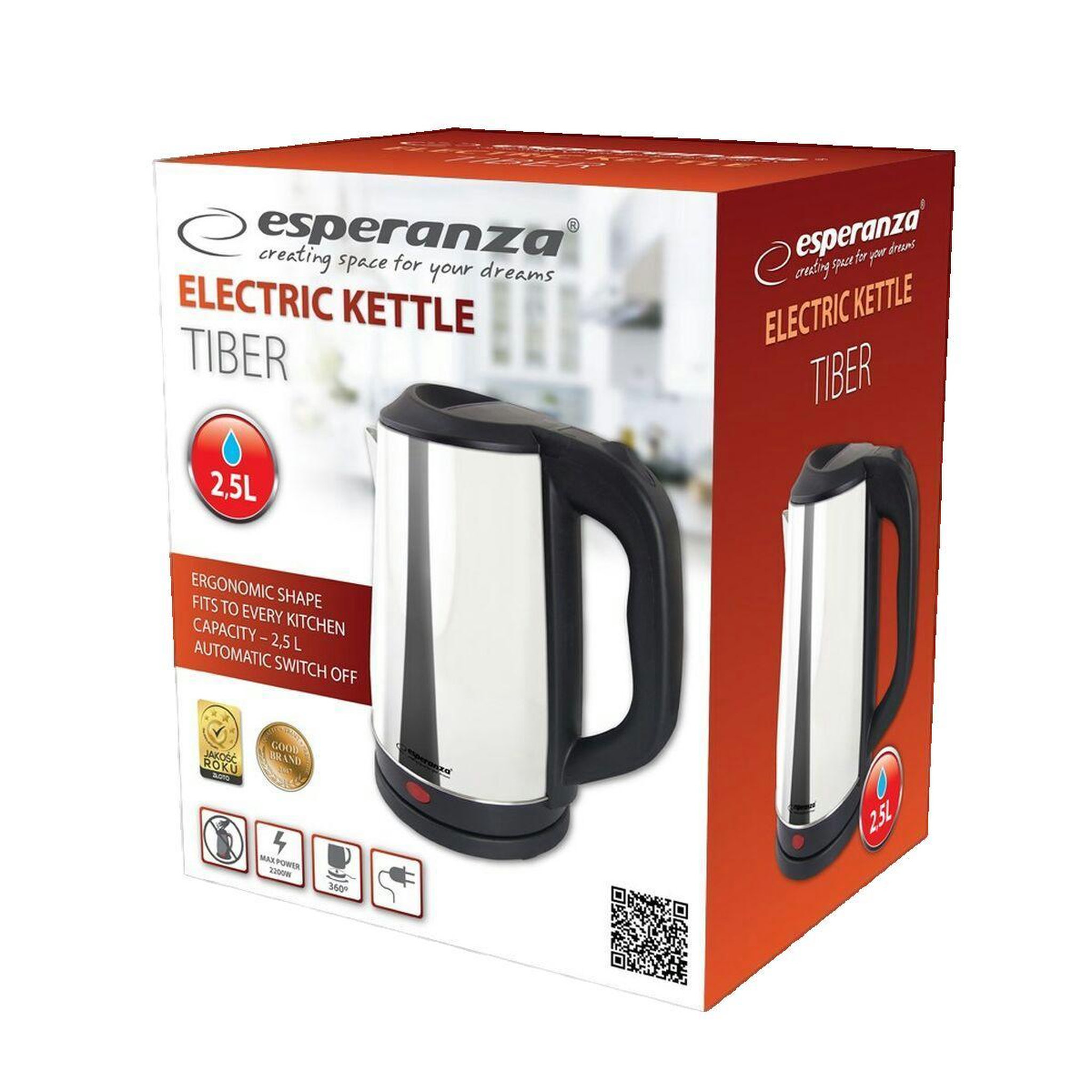 ESPERANZA Bouilloire Esperanza acier inoxydable 2,5 litres