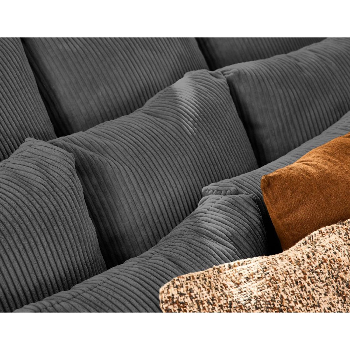 LISA DESIGN Amadora - canapé droit 4 places en velours côtelé